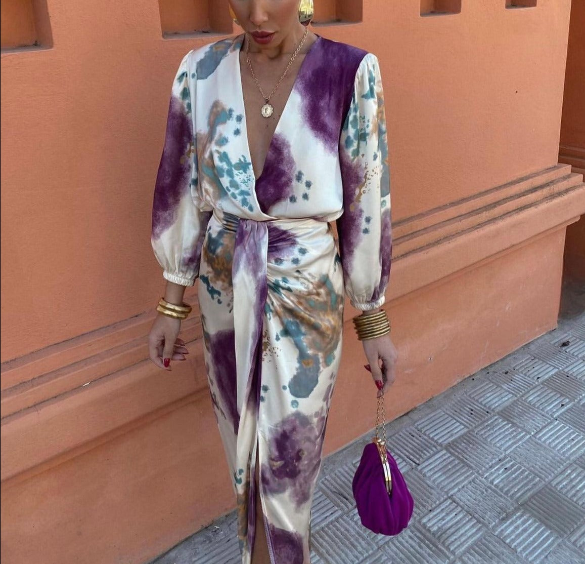 Lea™ Vestido con cuello en V