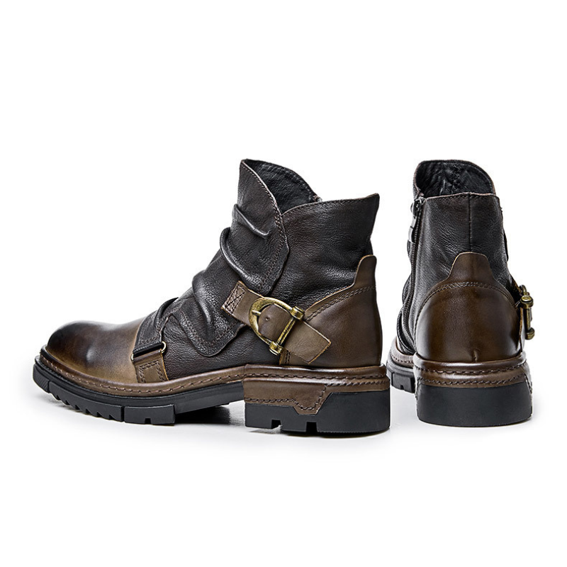 Austen™ | Botas moteras de piel