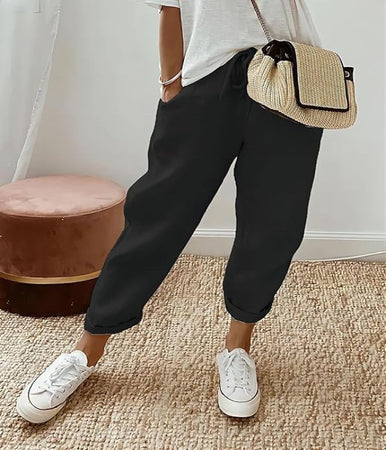 Pantalon en Lin Décontracté Chic