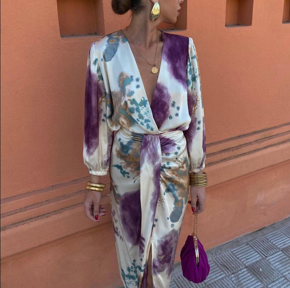 Lea™ Vestido con cuello en V