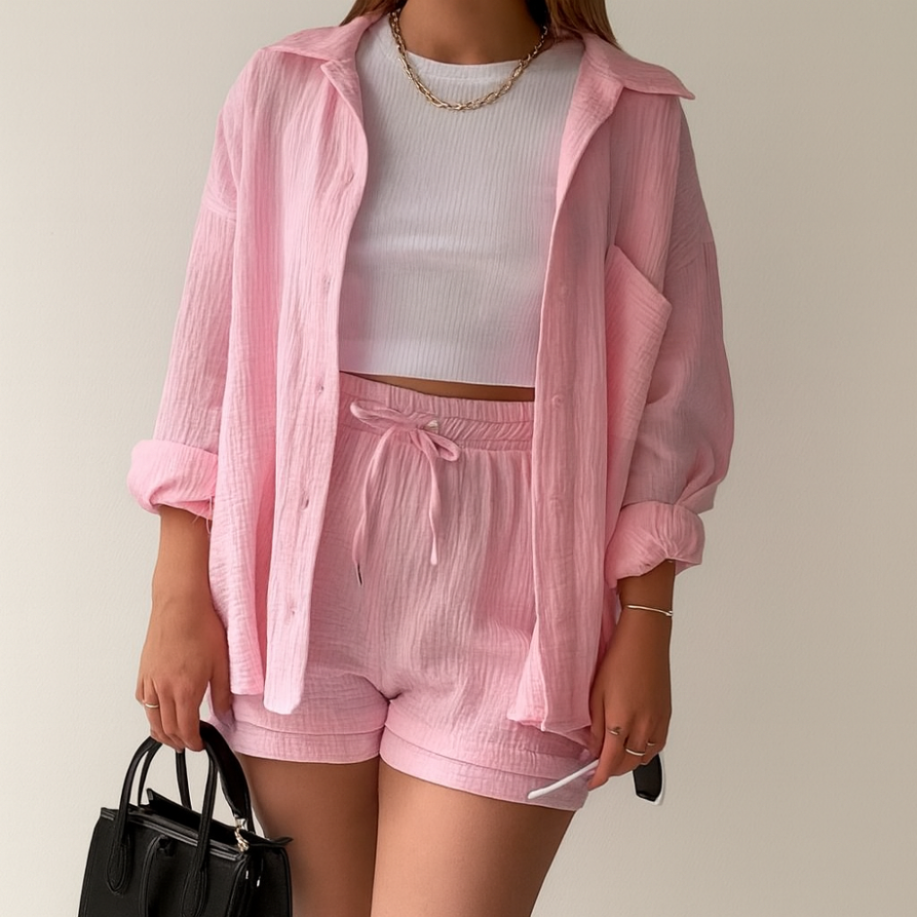 Ensemble 2 Pièces en Gaze de Coton Ultra-Léger