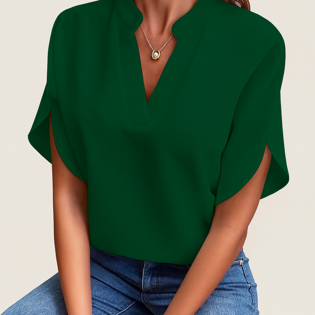 Erica™ | Elegante blusa con cuello en V