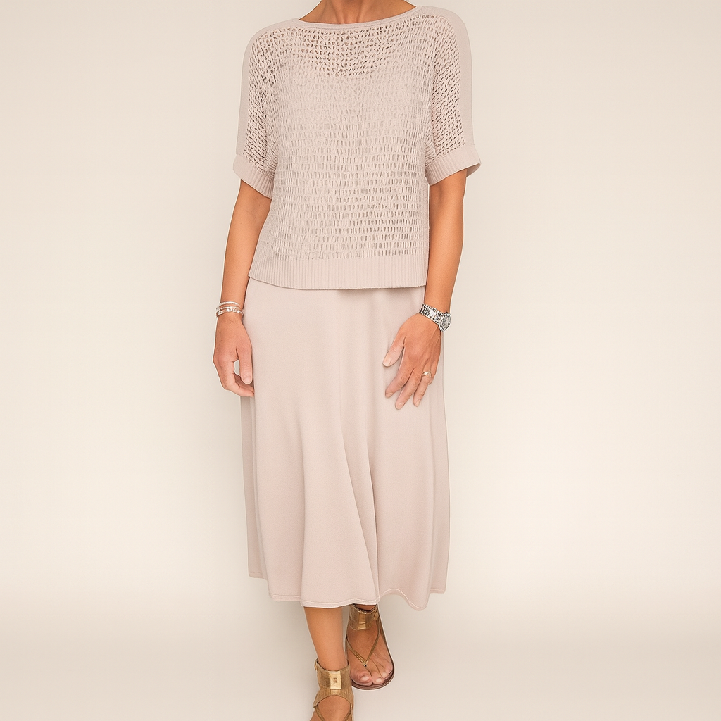 Laurie™ | Elegante conjunto de vestido midi y blusa