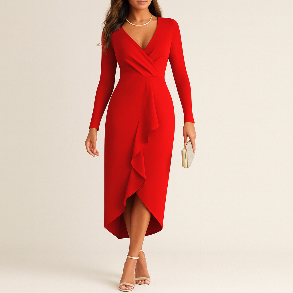 Elegante vestido MIDI de otoño