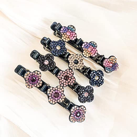 BarClips™ - Barrette avec fleur en cristal (4+4 OFFERT)